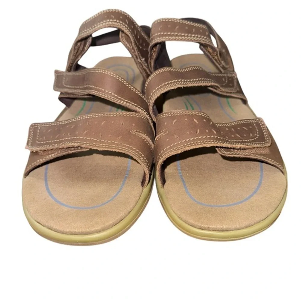 Orthofeet 932 Mens 12D WIDE Brown‎ Leather Adjustable Straps Comfort Sandals
